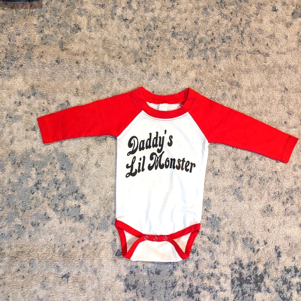 Daddy's Lil Monster Harley Quinn Bodysuit NWT Baby Girl Toddler Girl